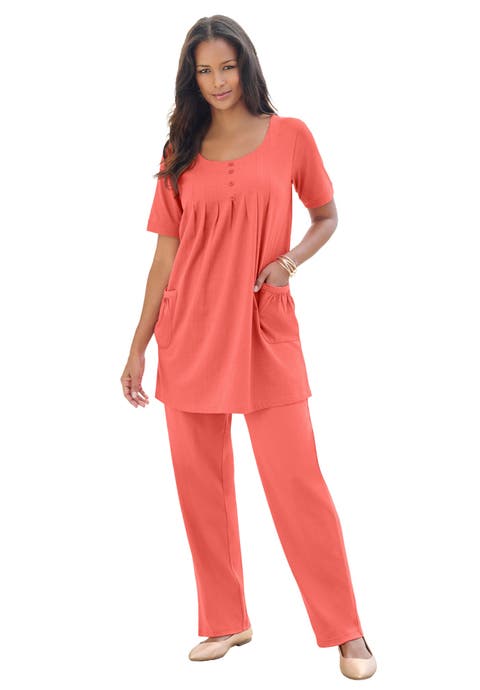 Plus Size Two Pocket Soft Knit Swing Tunic