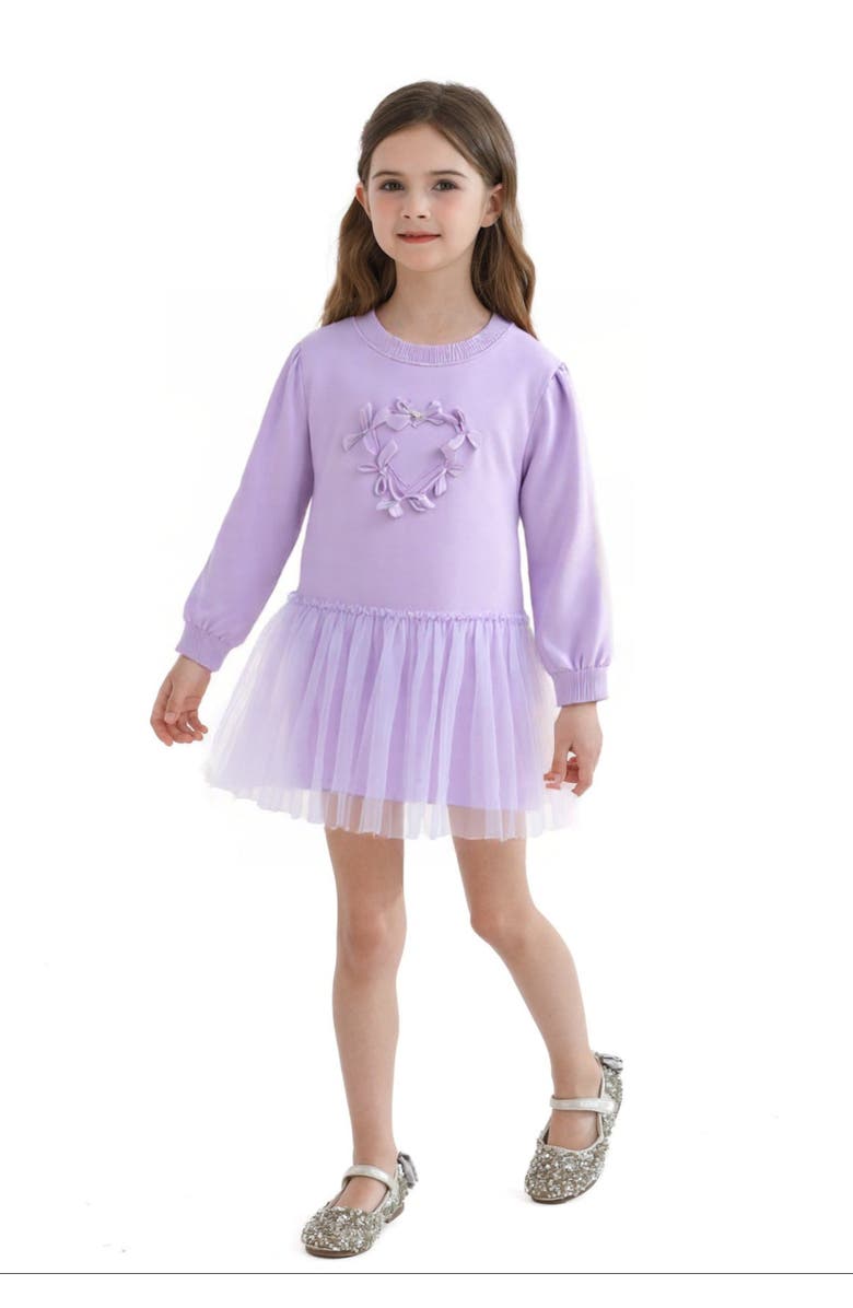 Mimi Tutu Heart Bow Dress, Alternate, color, Purple