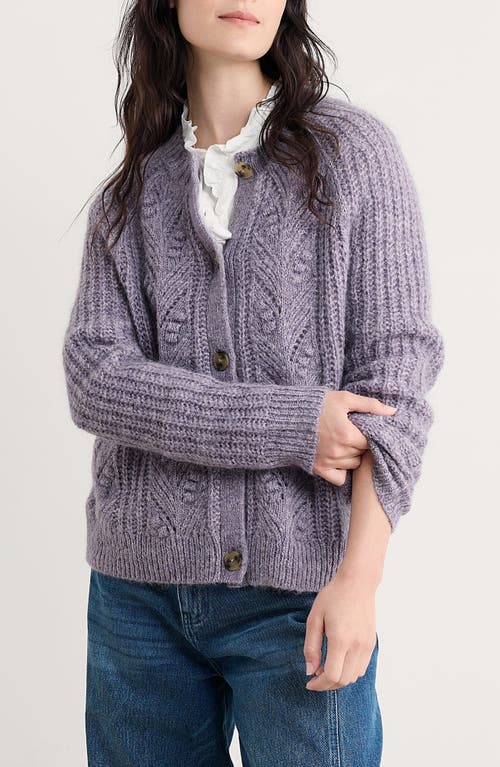 Seasalt Cornwall Sand Thistle Wool & Mohair Blend Cardigan In Purple