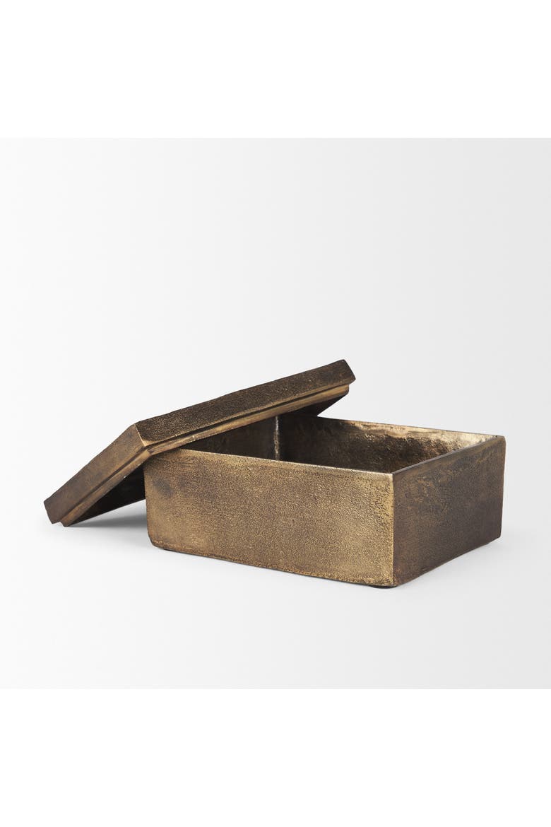 Porschia Metal Decorative Box, Alternate, color, Gold