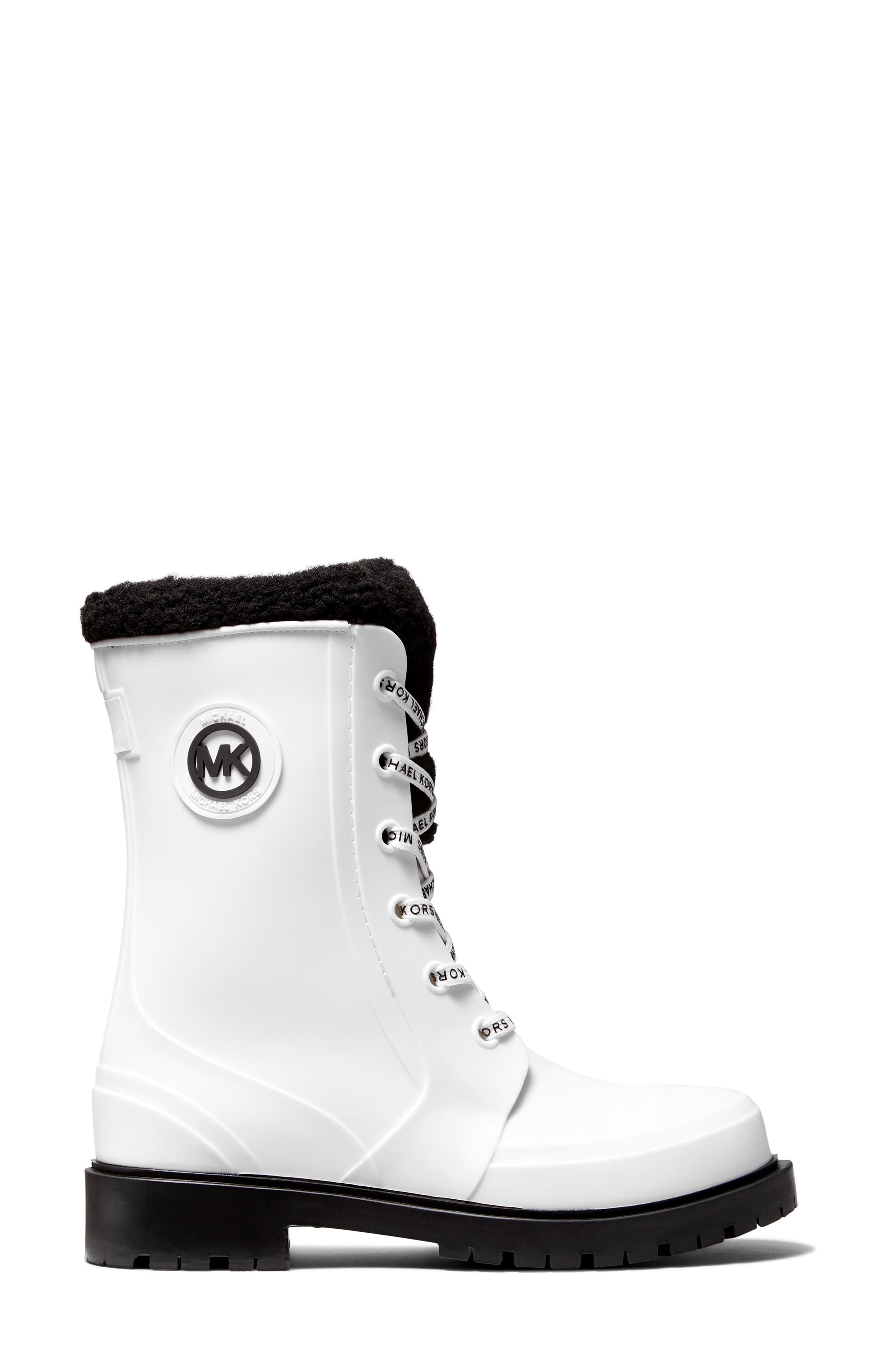Montaigne Faux Fur Rain Boot, Alternate, color, OPTIC WHITE