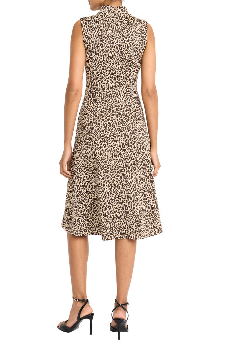 Maggy London Panthera Jacquard Fit & Flare Dress, Alternate, color, Cream/ Brown