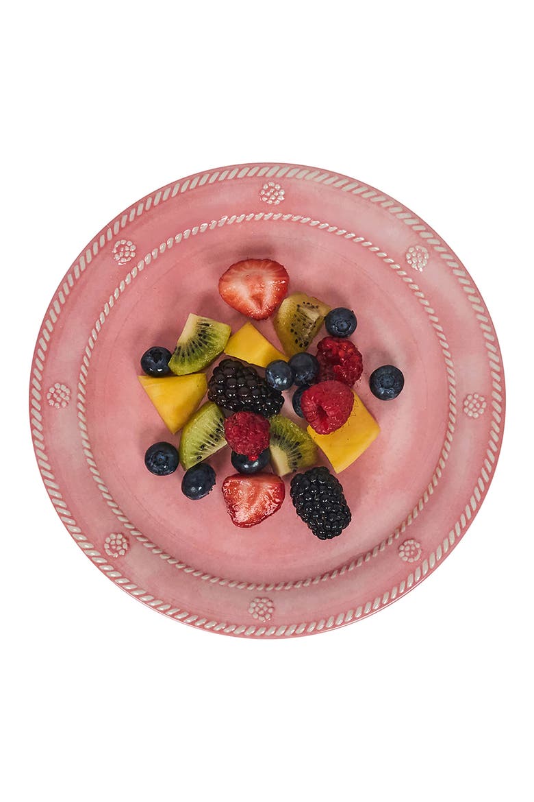 Berry & Thread Set of 4 Melamine Dessert Plates, Alternate, color, CORAL