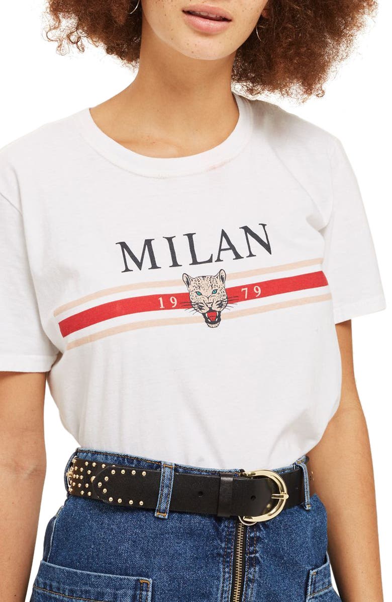 Topshop Ellena Circle & Stud Embellished Leather Belt, Alternate, color,