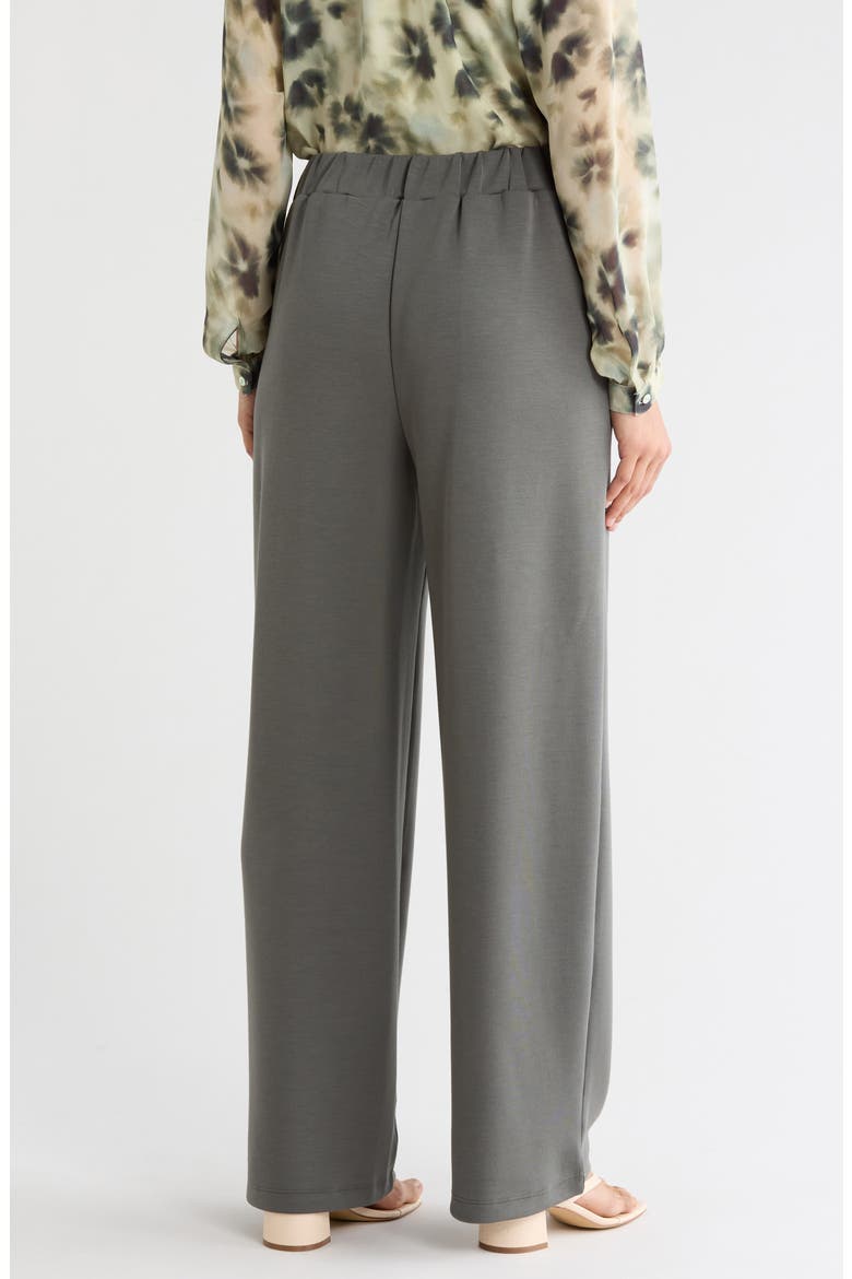 Scuba Knit Wide Leg Pants, Alternate, color, GREEN SMOKE