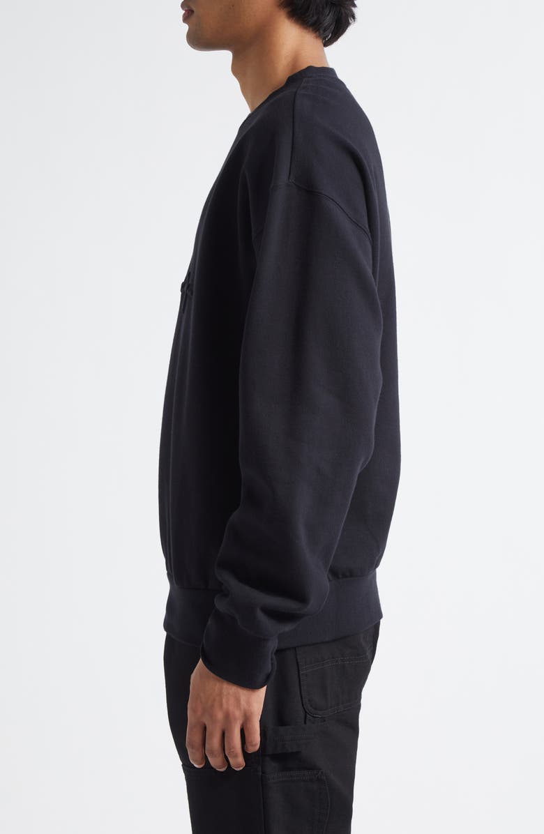 Givenchy Boxy Fit Embossed Logo Fleece Sweatshirt, Alternate, color, Black