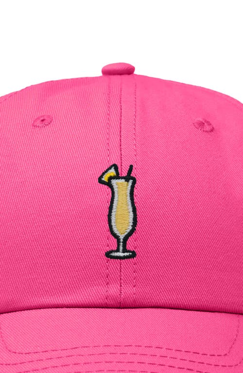 Dalix Pina Colada Embroidered Dad Cap In Hot Pink