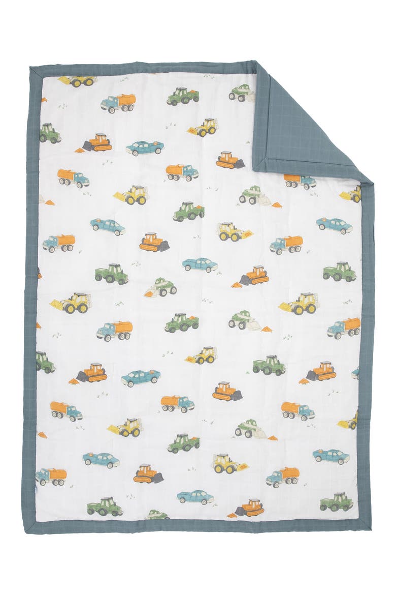Cotton Muslin Toddler Comforter, Main, color, TRUCKS