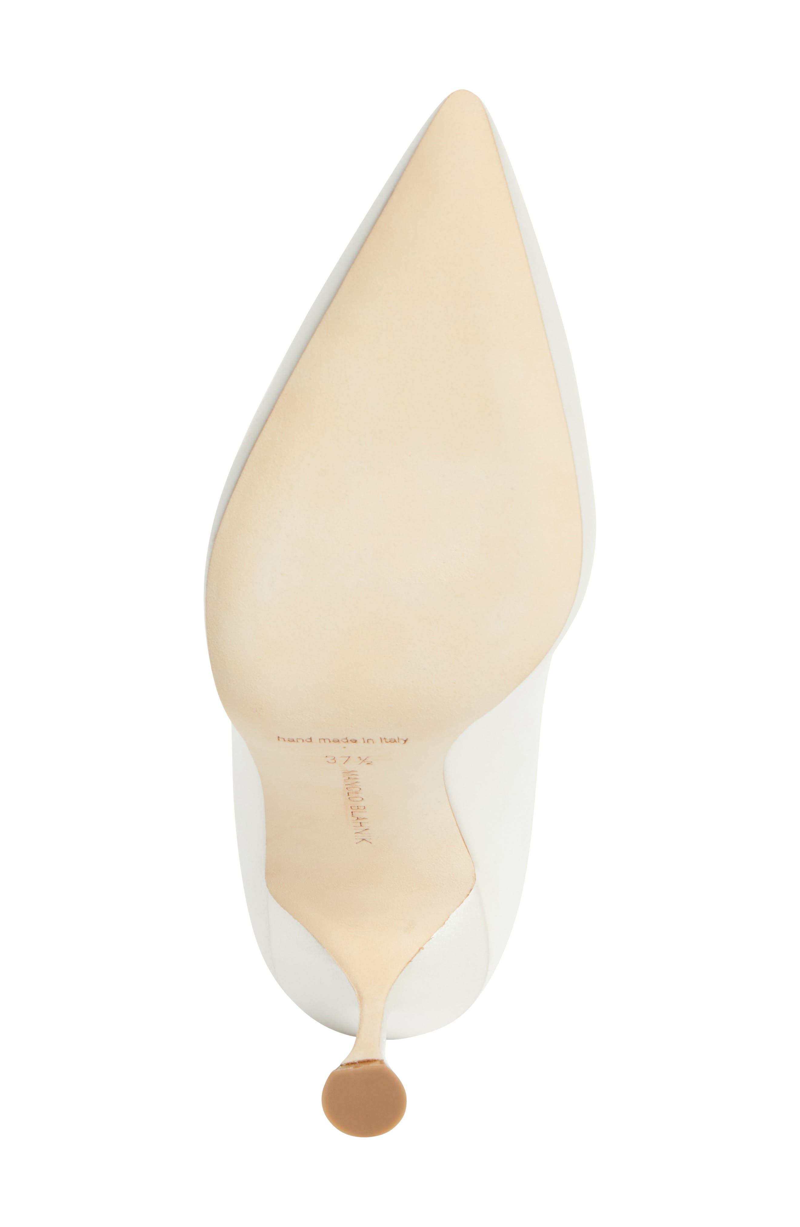Manolo Blahnik Camparinew Bridal Pointed Toe Mary Jane Pump, Alternate, color, Light Cream