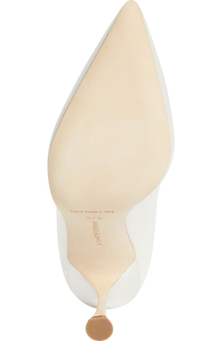 Manolo Blahnik Camparinew Bridal Pointed Toe Mary Jane Pump, Alternate, color, Light Cream