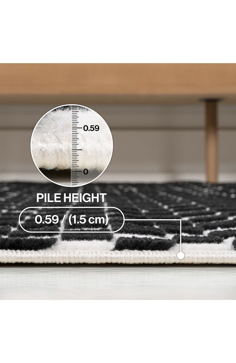 JONATHAN Y Finn High-Low Modern Minimalist Checkered Monotone Area Rug, Alternate, color, Black/White
