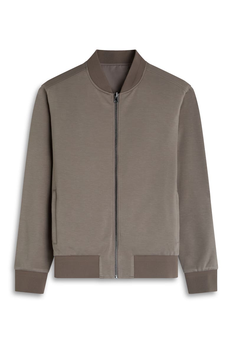 Soft Touch Knit Reversible Bomber Jacket, Alternate, color, WALNUT