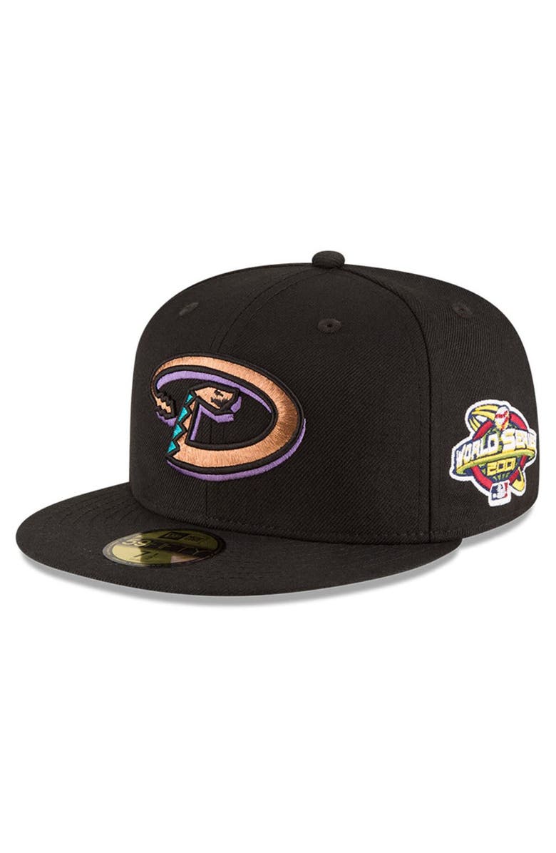 New Era Men's New Era Black Arizona Diamondbacks 2001 World Series Wool 59FIFTY Fitted Hat, Main, color, Black