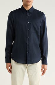 Theory Irving Linen Button-Up Shirt