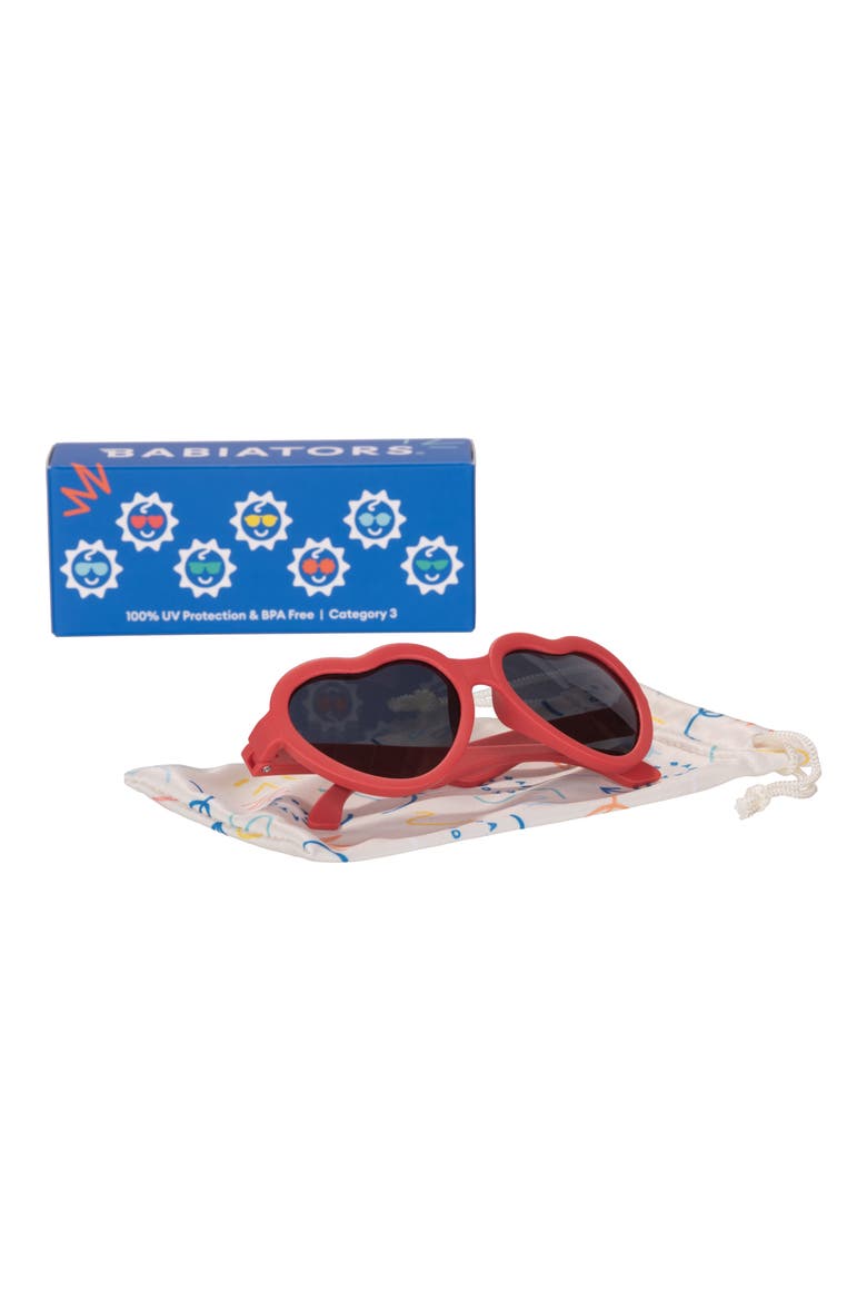 Kids' Candy Apple Heart Sunglasses, Alternate, color, CANDY APPLE