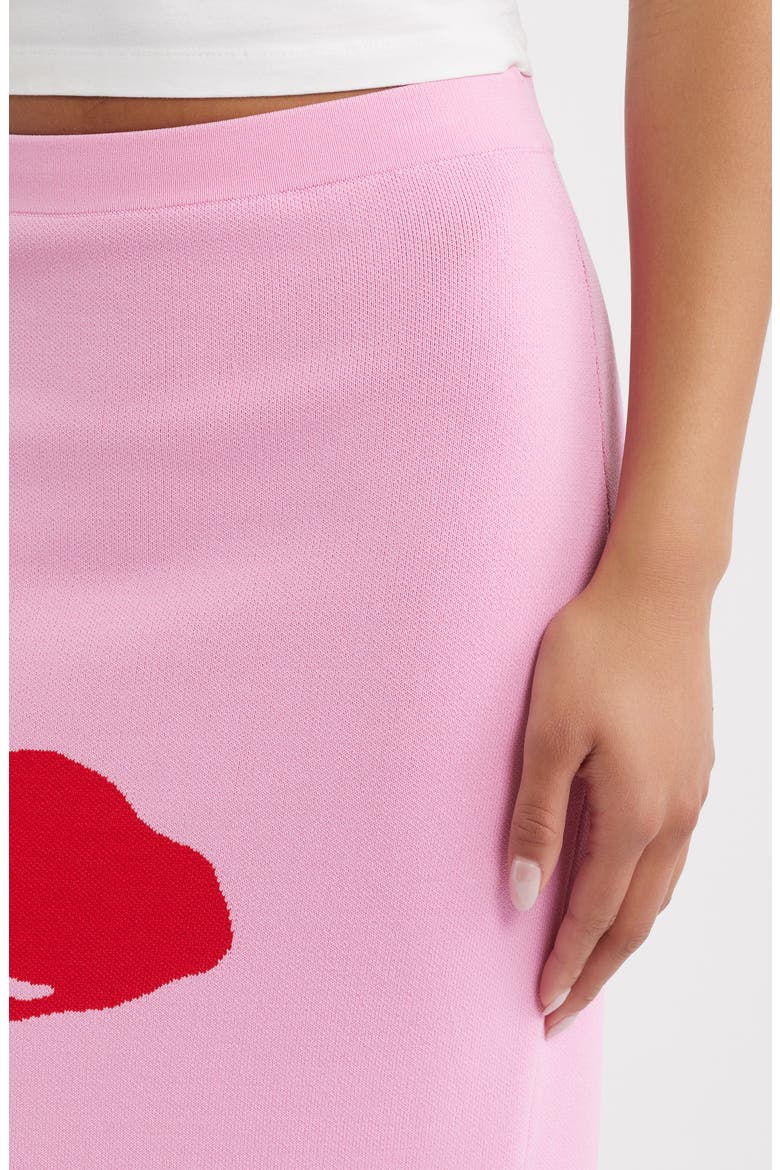 Floral Knit Maxi Skirt, Alternate, color, BERRY BLISS