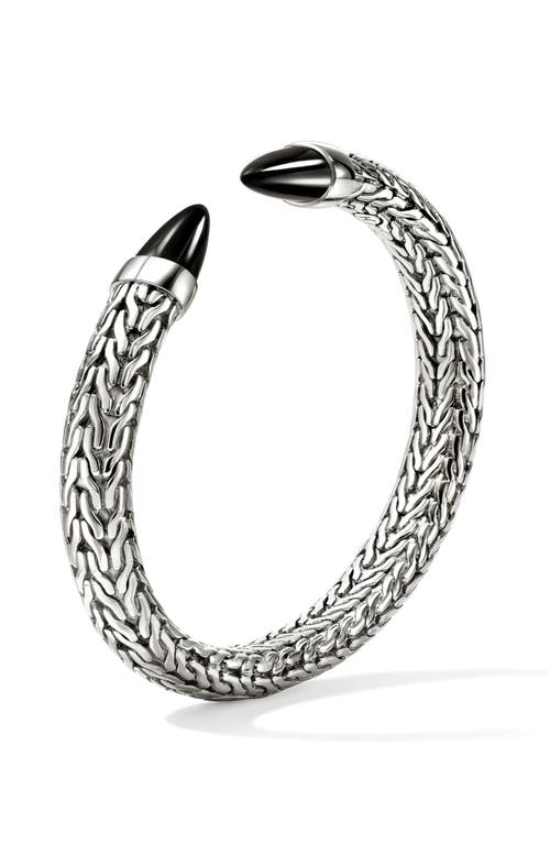 John Hardy Sterling Silver Spear Black Onyx Cuff Bracelet In Silver/black Onyx