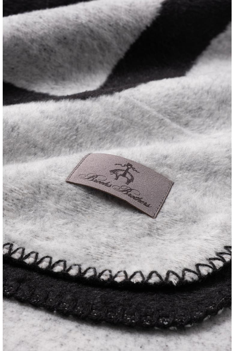 BB Monogram Throw Blanket, Alternate, color, BLACK