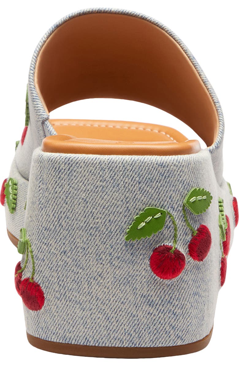 COACH Marie Denim Cherries Platform Wedge Sandal, Alternate, color,