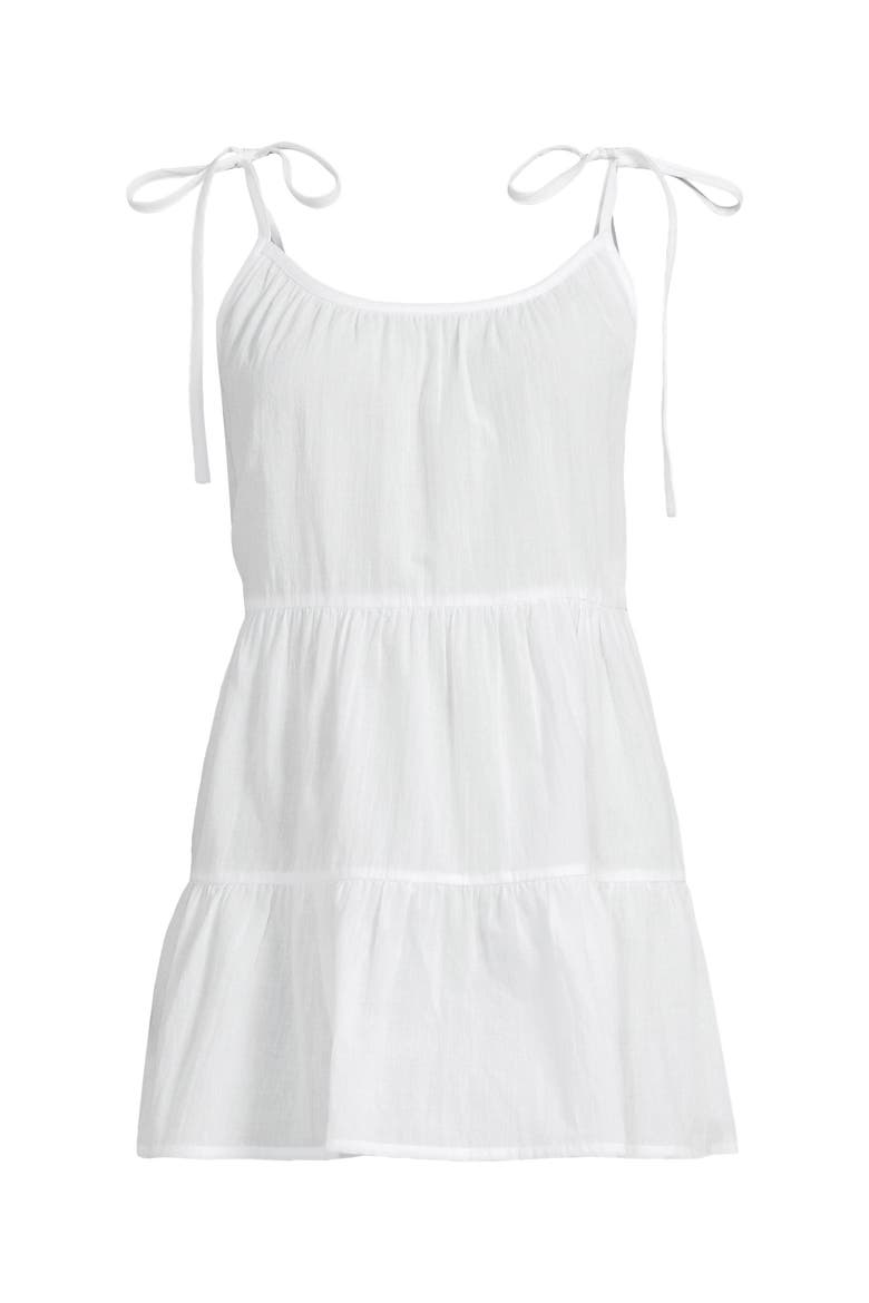 Plus Size New Tiered Cover Up Mini Dress, Alternate, color, White