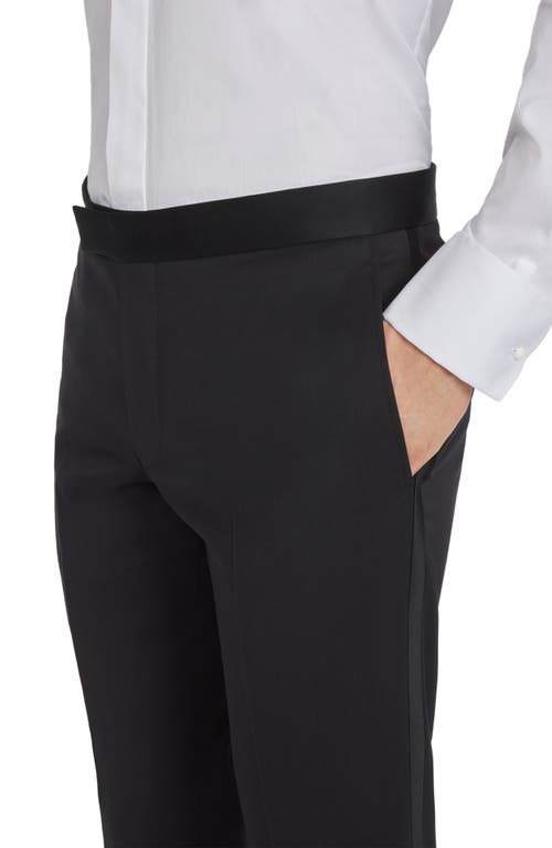 Jack Victor Phoenix Flat Front Tuxedo Pants In Black