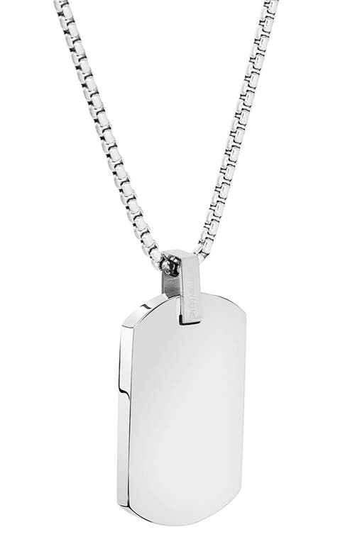 Geoffrey Beene Stainless Steel Dog Tag Pendant Necklace