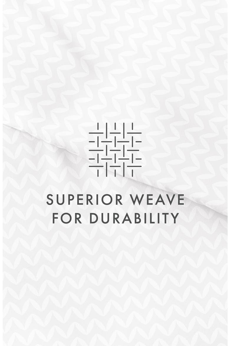 Premium Ultra Soft 3-Piece Puffed Chevron Print Duvet Cover Set, Alternate, color, GRAY