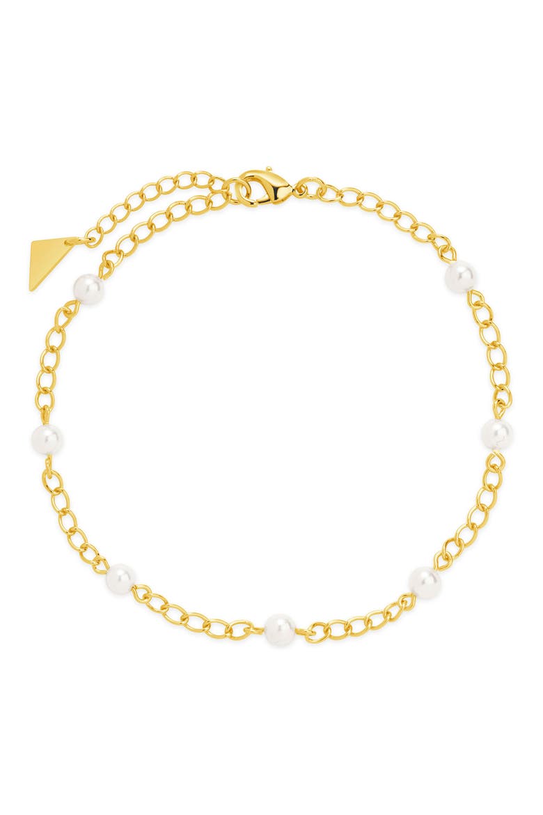 Coast Imitation Pearl Anklet, Main, color, GOLD