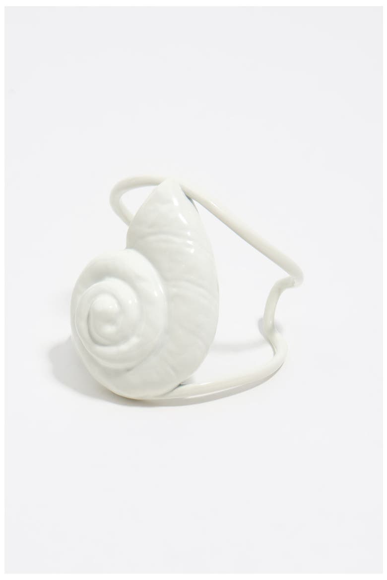 Lacquered Seashell Bracelet, Main, color, OFF WHITE