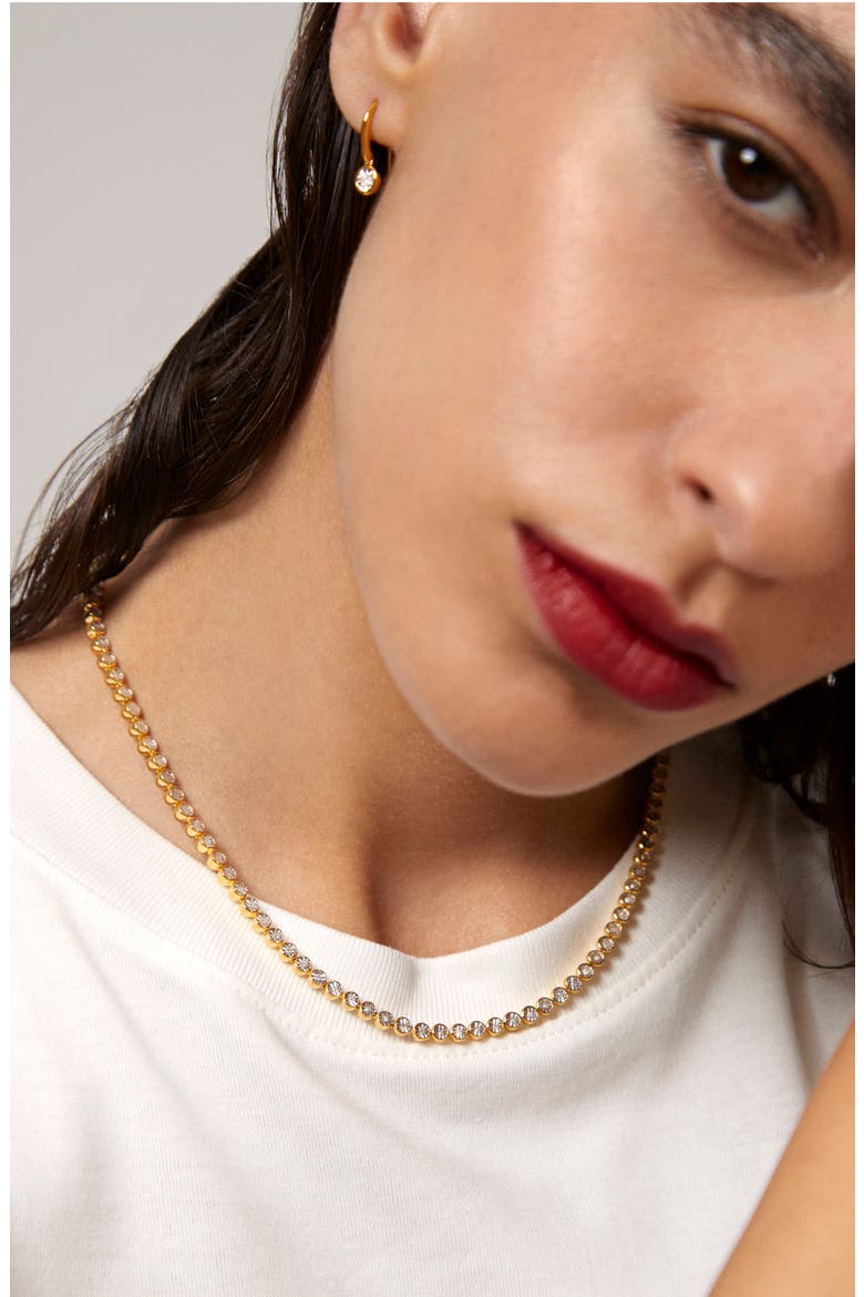 Diamond Essential Tennis Necklace, Alternate, color, 18CT GOLD VERMEIL ON STERLING