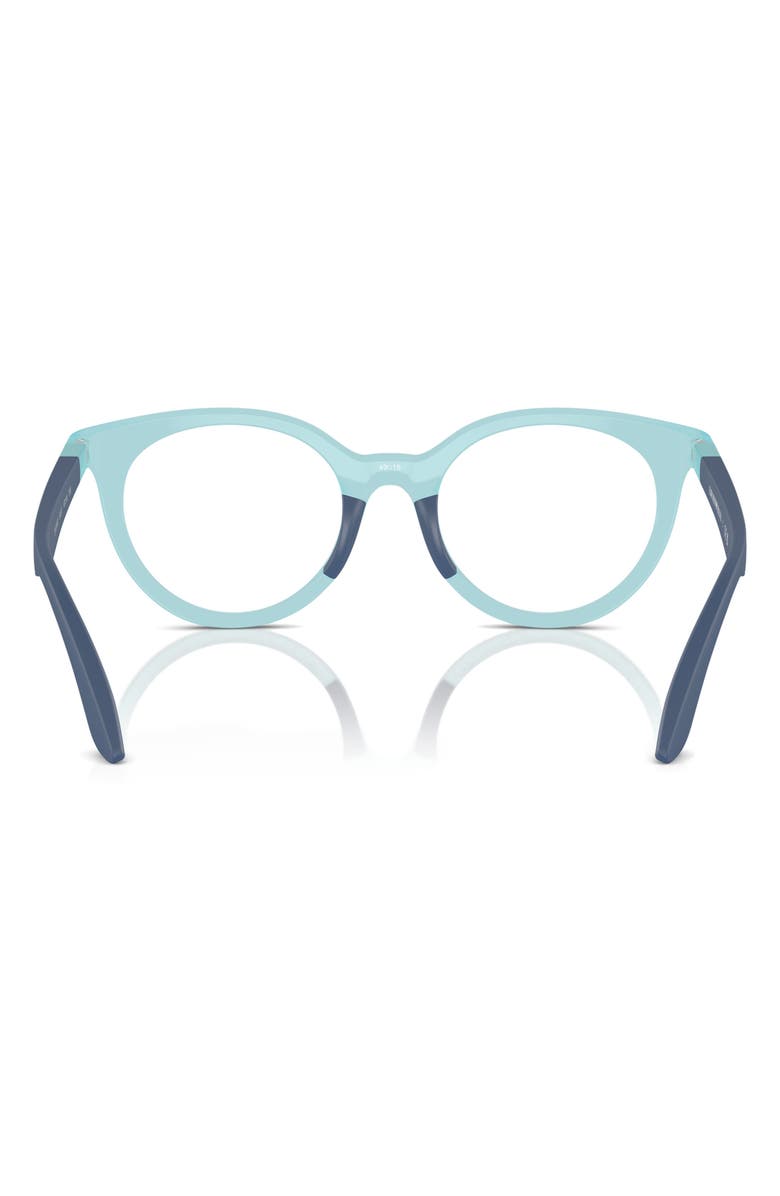 Emporio Armani 47mm Phantos Optical Glasses, Alternate, color, Opaline Azure / Demo Lens