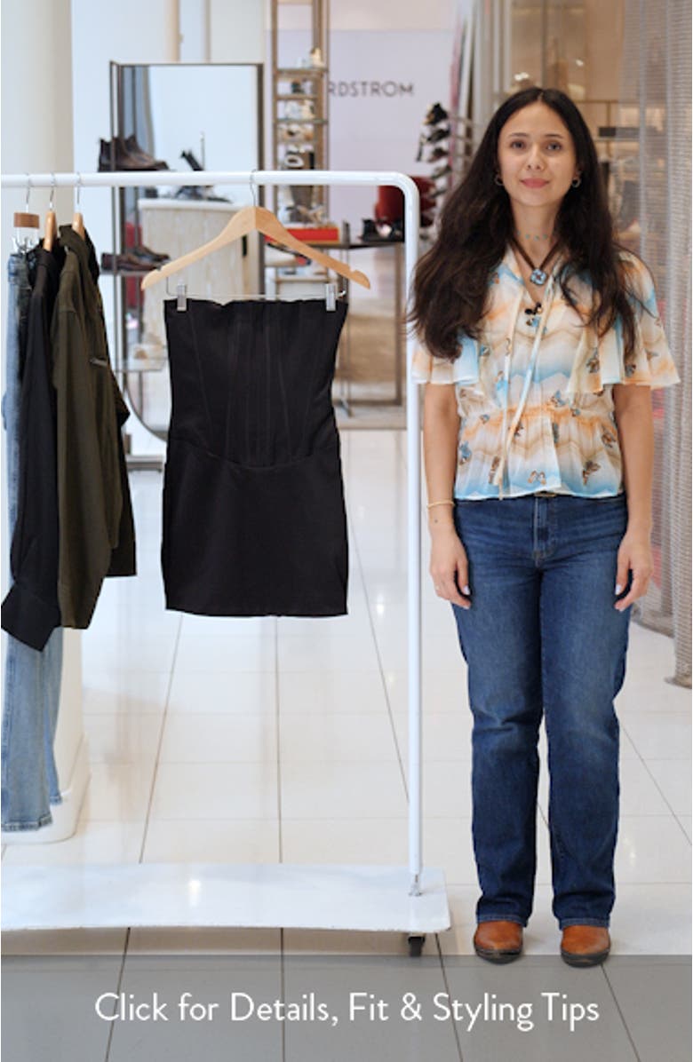 Laila Strapless Satin Minidress, sales video thumbnail