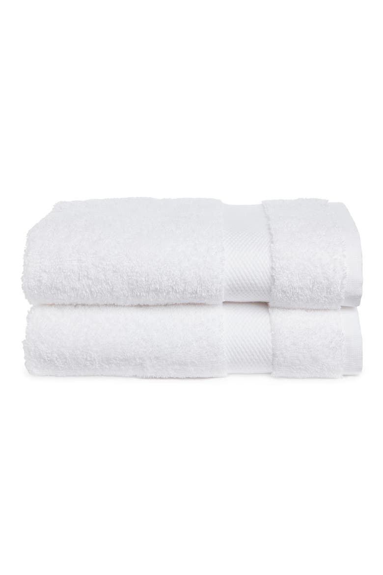 Plush Set of 2 Organic Cotton Hand Towels, Main, color, WHITE