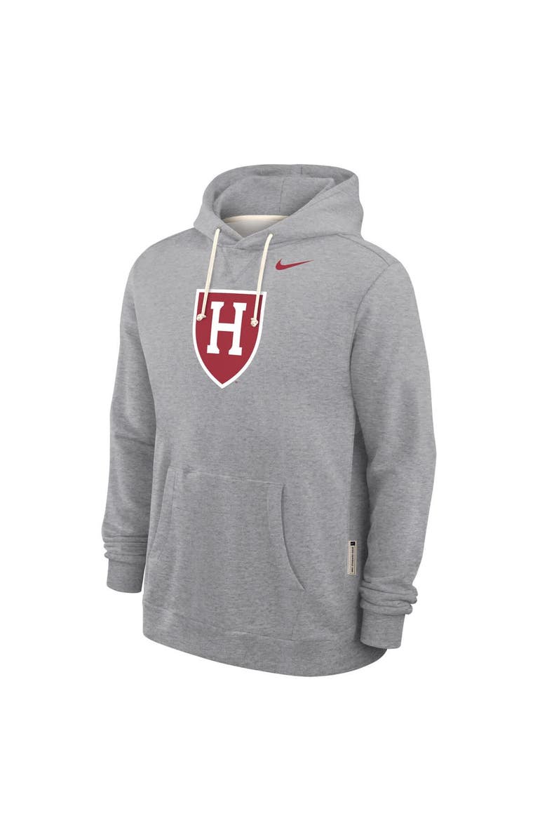 Nike Men's Nike Heather Gray Harvard Crimson 2025 Sideline Standard Issue Dri-FIT Hoodie, Alternate, color, 