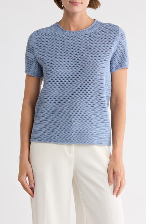 Cotton Short Sleeve Sweater