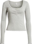 BP. Pointelle Long Sleeve T-Shirt