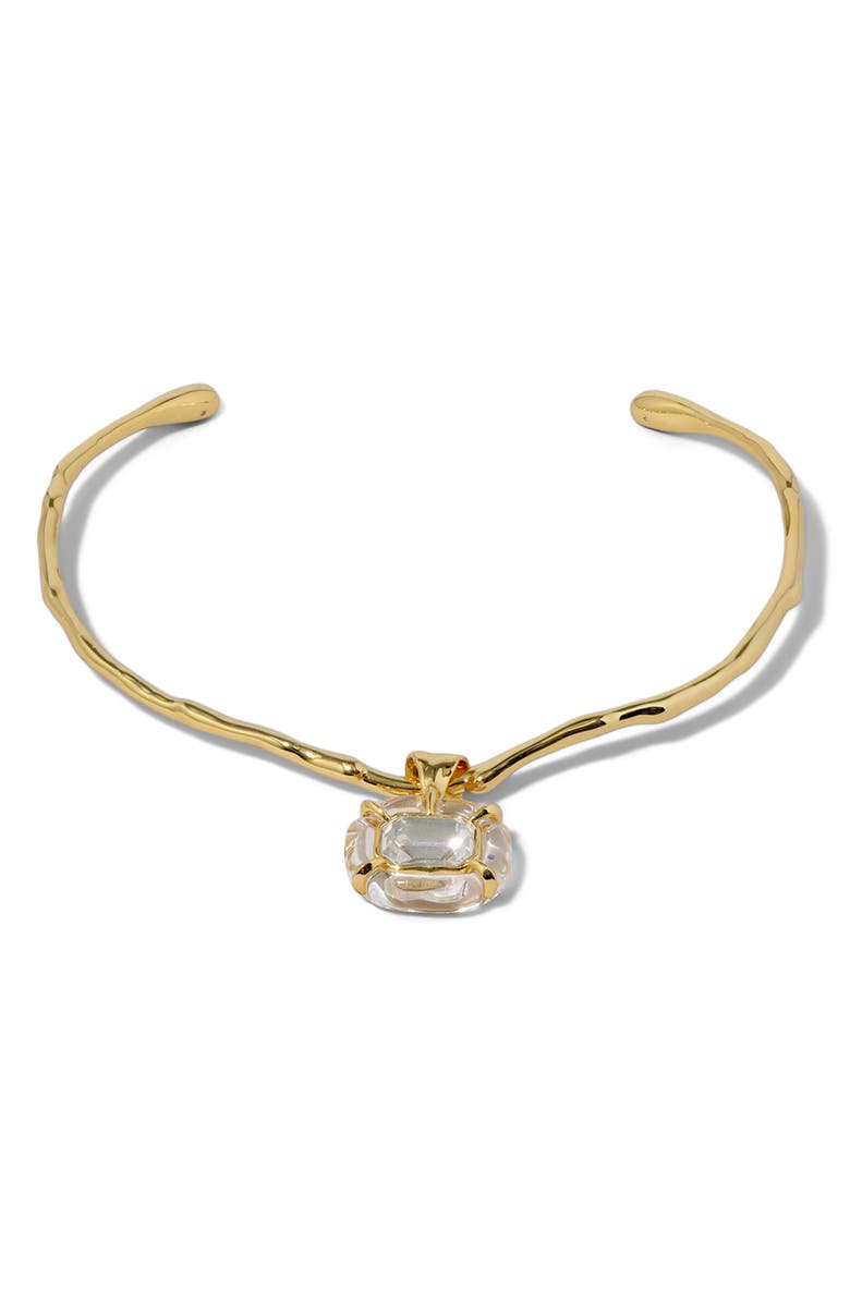 Alexis Bittar Liquid Lucite<sup>®</sup> Crystal Collar Necklace, Main, color, Gold/ Lucite