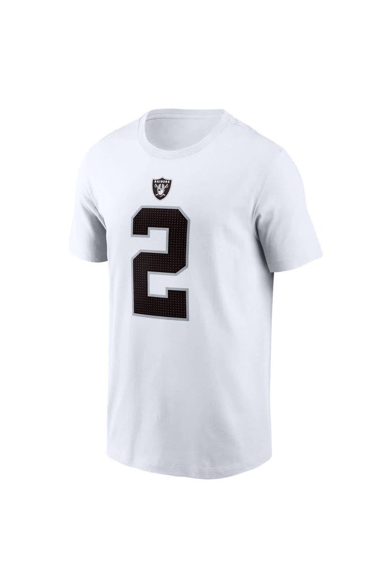 Men's Nike Ashton Jeanty White Las Vegas Raiders 2025 NFL Draft First Round Pick Player Name & Number T-Shirt, Alternate, color, White