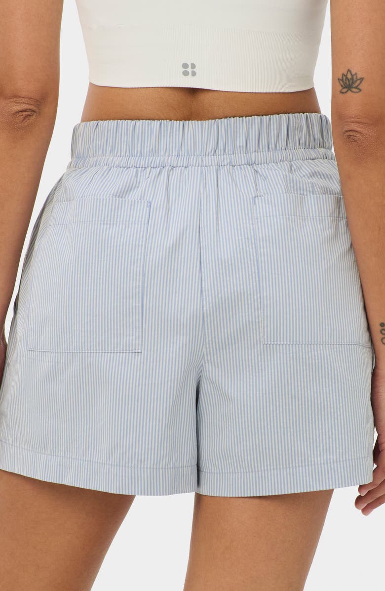 Sweaty Betty Summer Stripe Shorts, Alternate, color, Navy Blue Pin Stripe