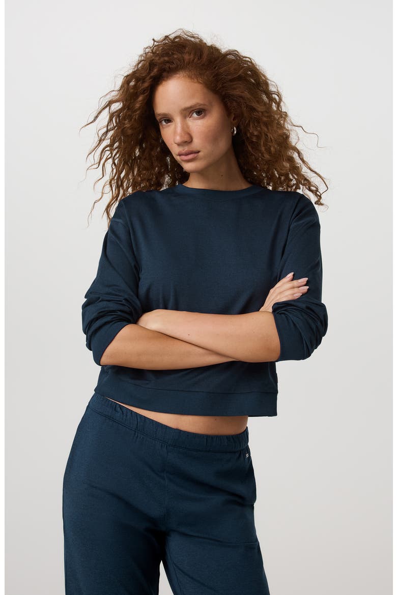Halo Modern Sweatshirt, Alternate, color, BLUE COAST HEATHER