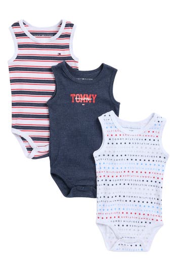 Tommy Hilfiger 3-pack Bodysuits In Blue