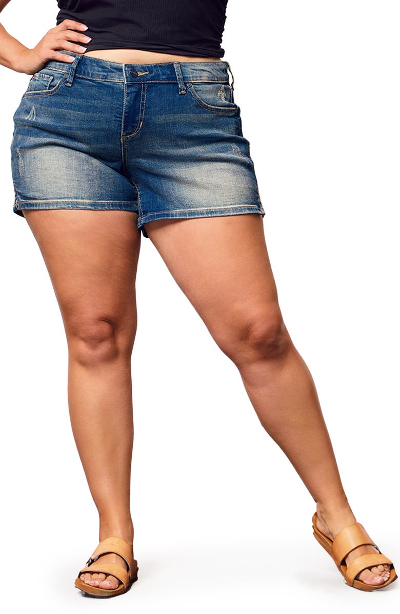 SLINK Jeans Side Ven Stretch Denim Shorts, Main, color, Ella