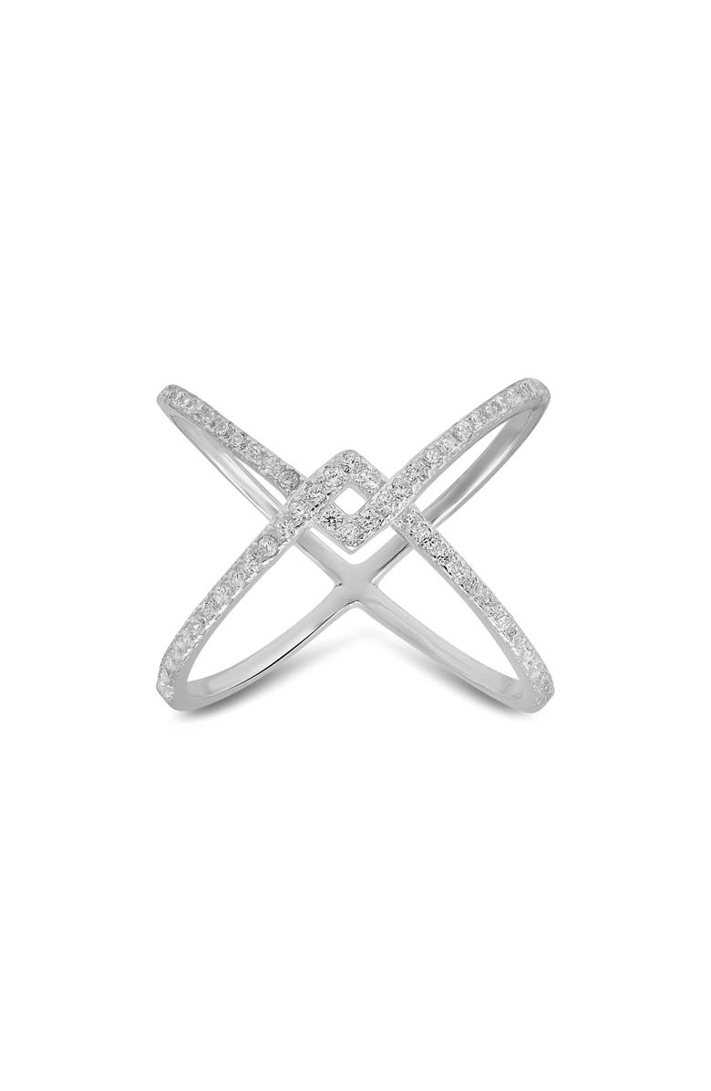 Queen Jewels Zigzag Cubic Zirconia Ring, Main, color, Silver