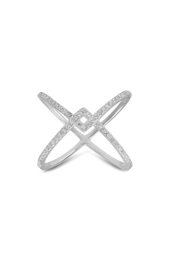 Queen Jewels Zigzag Cubic Zirconia Ring In Silver
