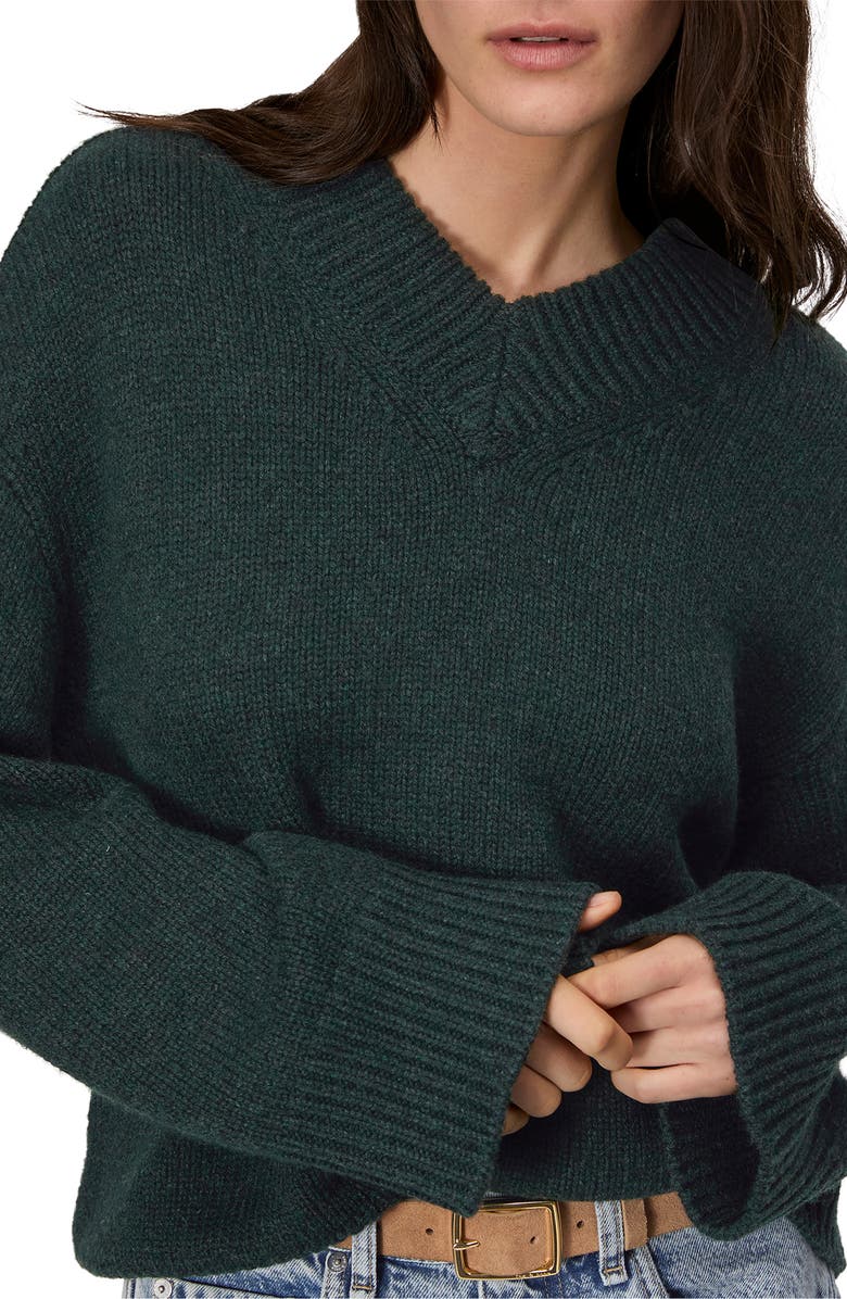 rag & bone Danica Wool & Cashmere V-Neck Sweater, Alternate, color, Darkgrn
