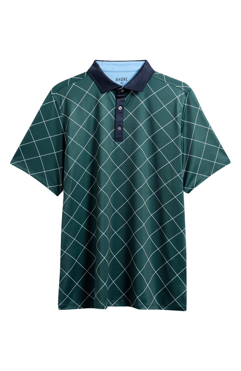 Rhone GoldFusion<sup>™</sup> Sport Golf Polo, Alternate, color, Moss Green Diamond Windowpane