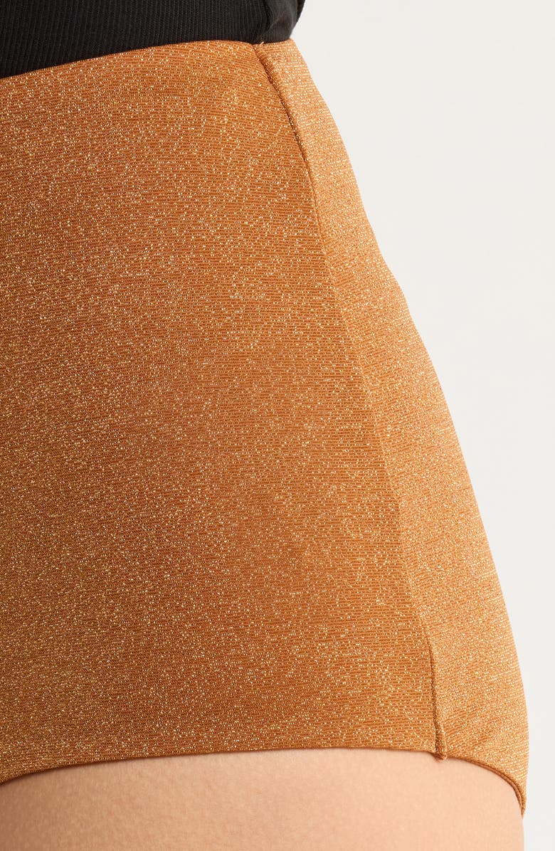 AFRM Yves Sparkle Jersey Micro Shorts, Alternate, color, Bronze