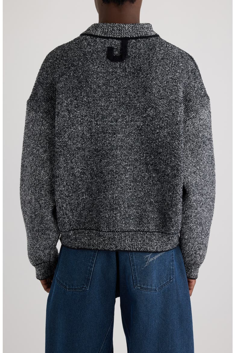 La Maille Curvo Oversize Mock Neck Sweater, Alternate, color, MULTI-WHITE
