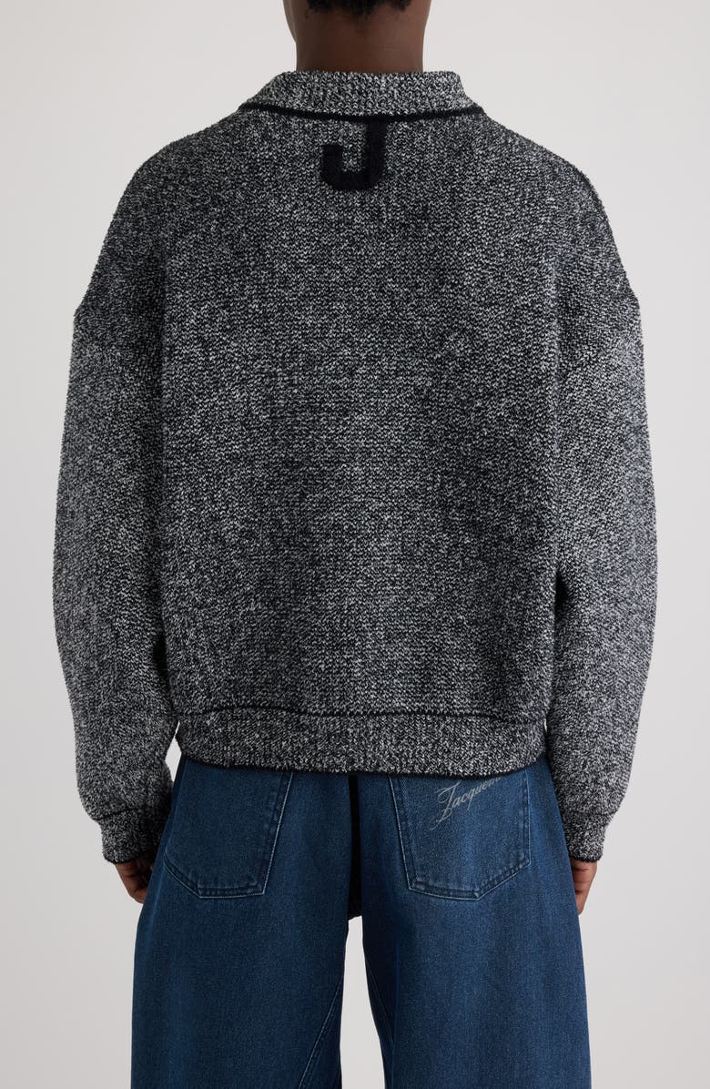 Jacquemus La Maille Curvo Oversize Mock Neck Sweater, Alternate, color, Multi-White