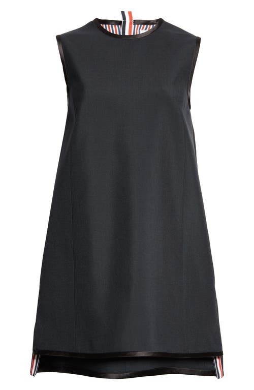 Thom Browne School Uniform Wool Blend Shift Minidress In Black